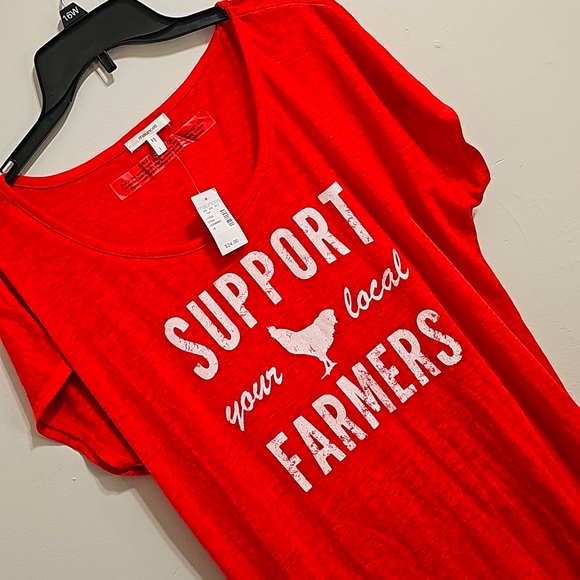 Maurices plus size graphic tee support your local farmers graphic tee re… - Picture 1 of 3
